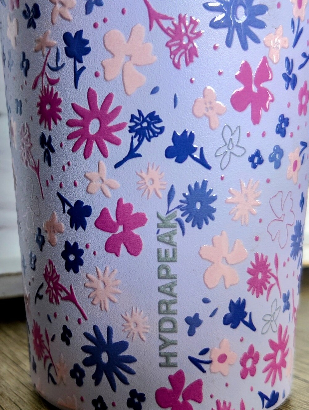 Floral Lilac Insulated Tumbler — Pink & Blue Flower Pattern - Picture 2 of 6